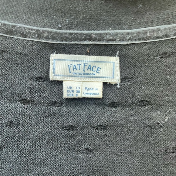 Black Button-Up Cardigan with Textured Dots - Picture 2 of 4